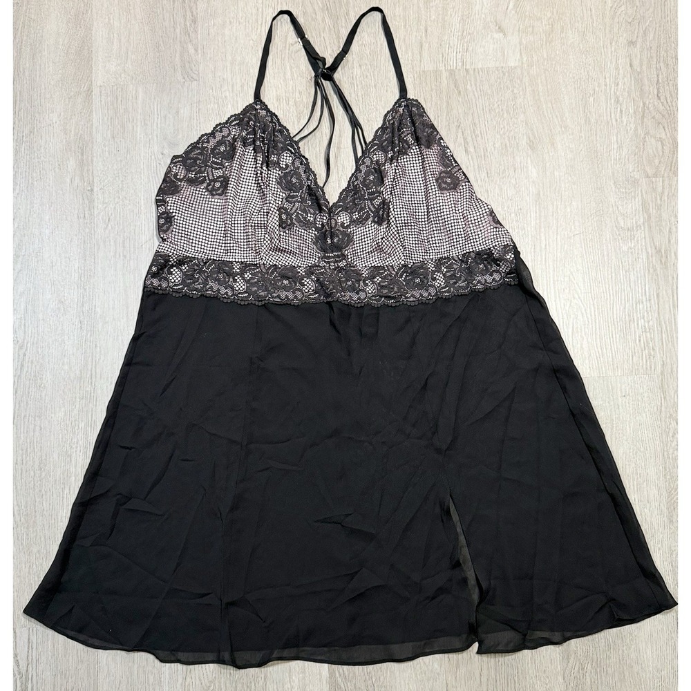 Cacique Lane Bryant Seriously Sexy Lingerie Dress Women 22/24 Black Lace NWT
